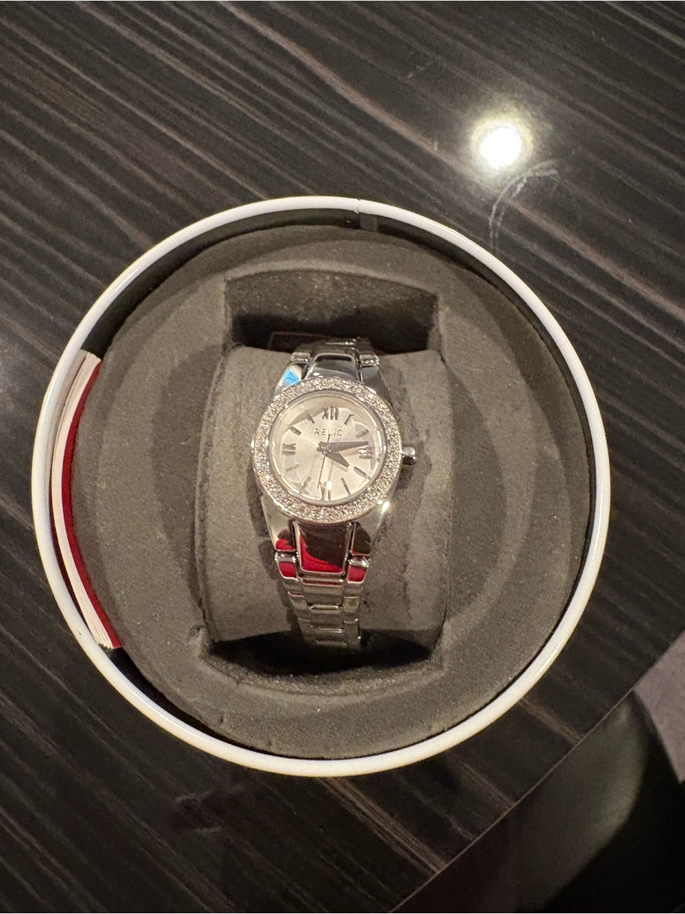 Relic Silver Crystal-Accent Men's Watch